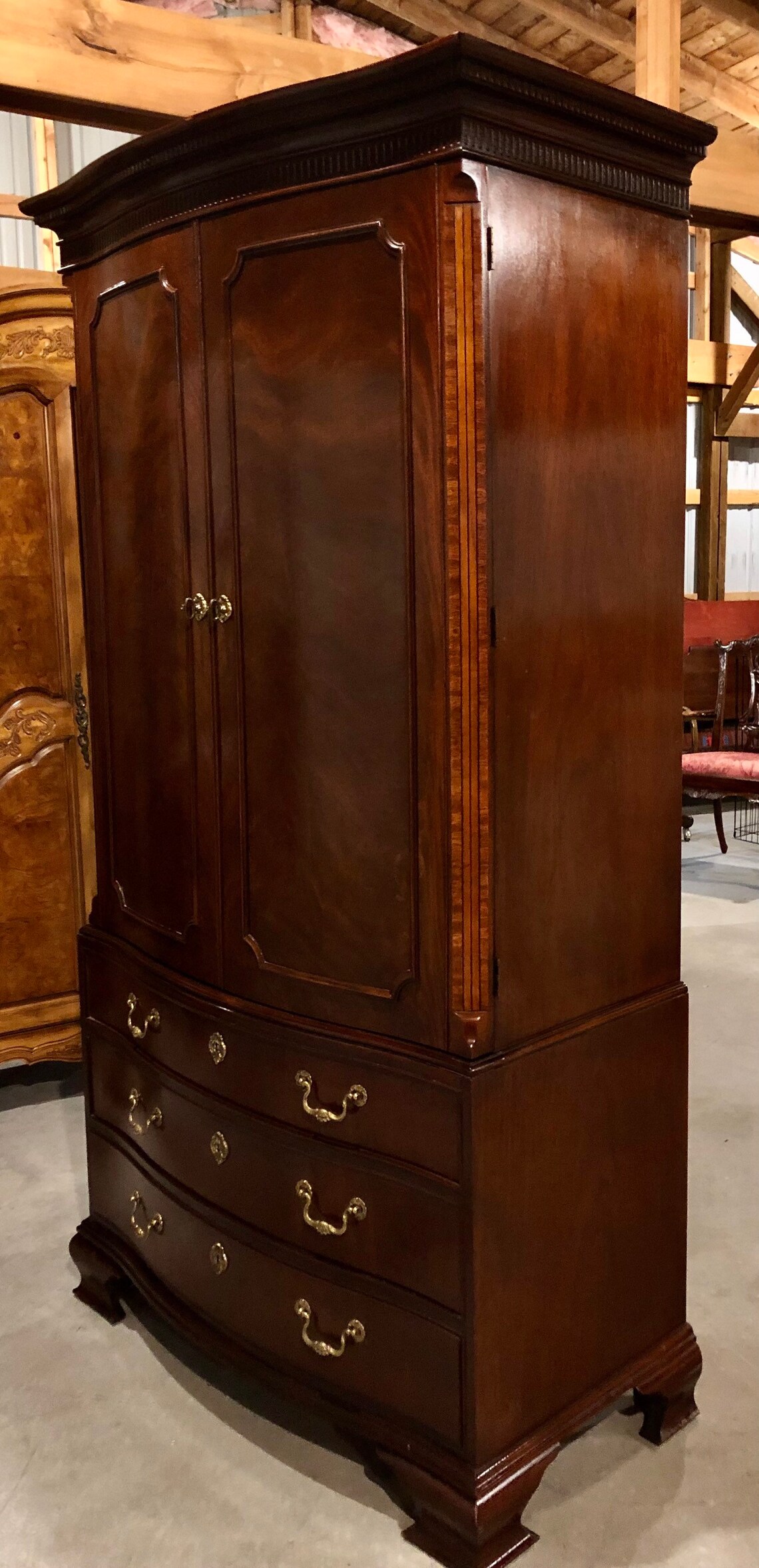 Baker Furniture Co. Style Mahogany Media Armoire Etsy