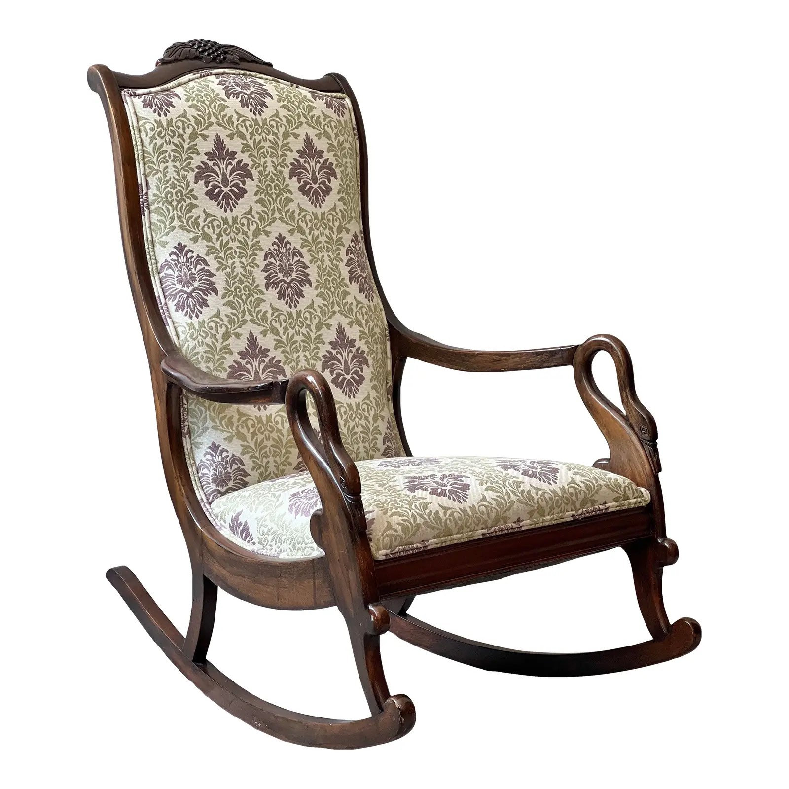 Vintage 1920s Mahogany Gooseneck Rocking Chair Etsy