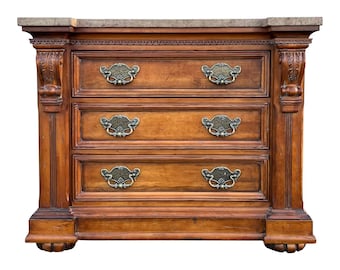 Hickory White Legends Marble Top Commode / Bachelors Chest
