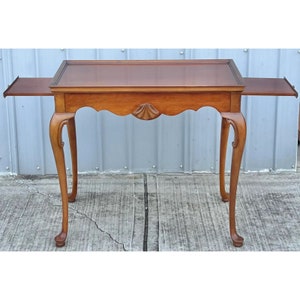 Vintage Queen Anne Style Cherry Tea Table image 7