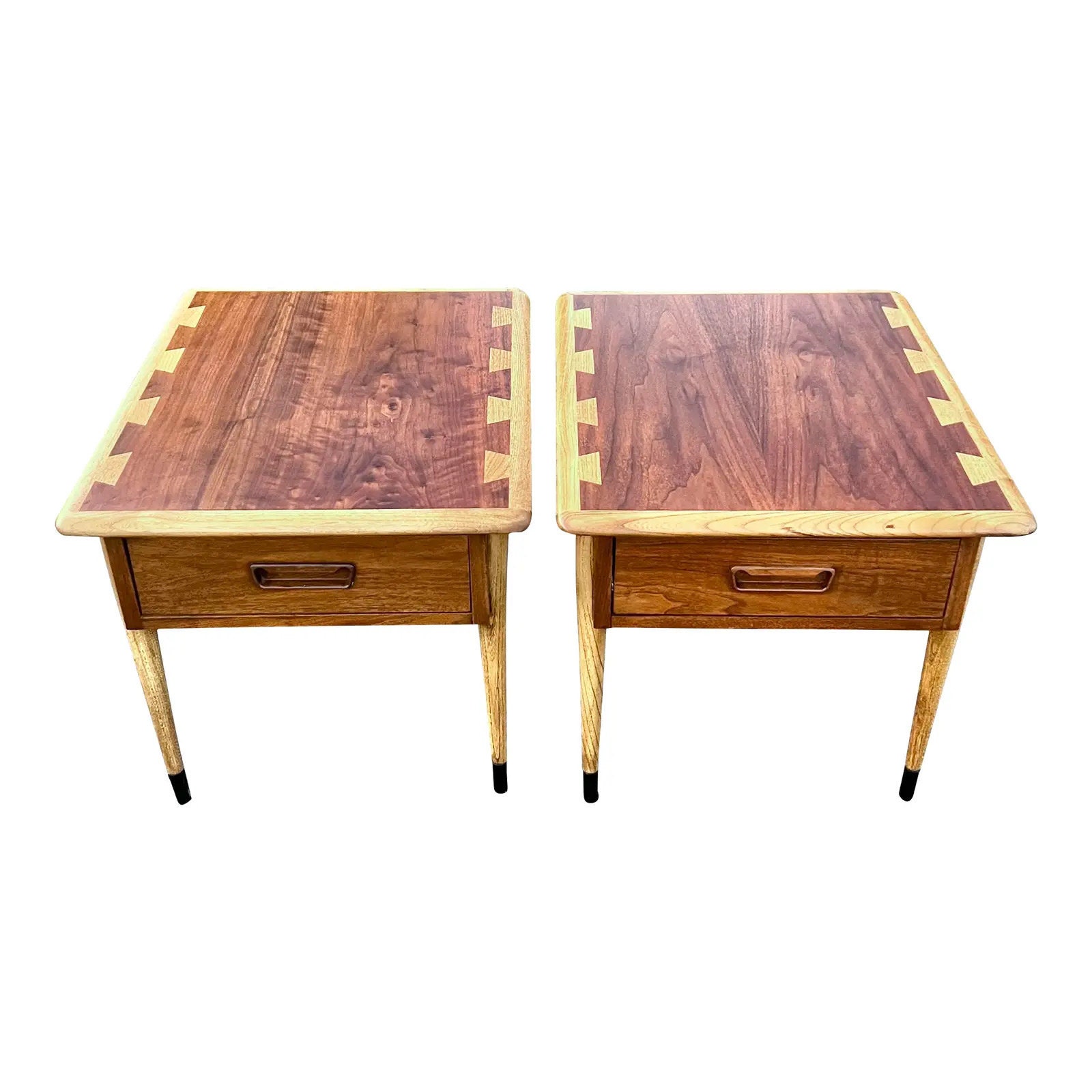 Vintage 1960s Lane Acclaim Side Tables With Drawer newly Refinished a