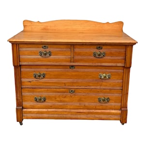 Late 19th Century Antique Victorian Maple Chest of Drawers