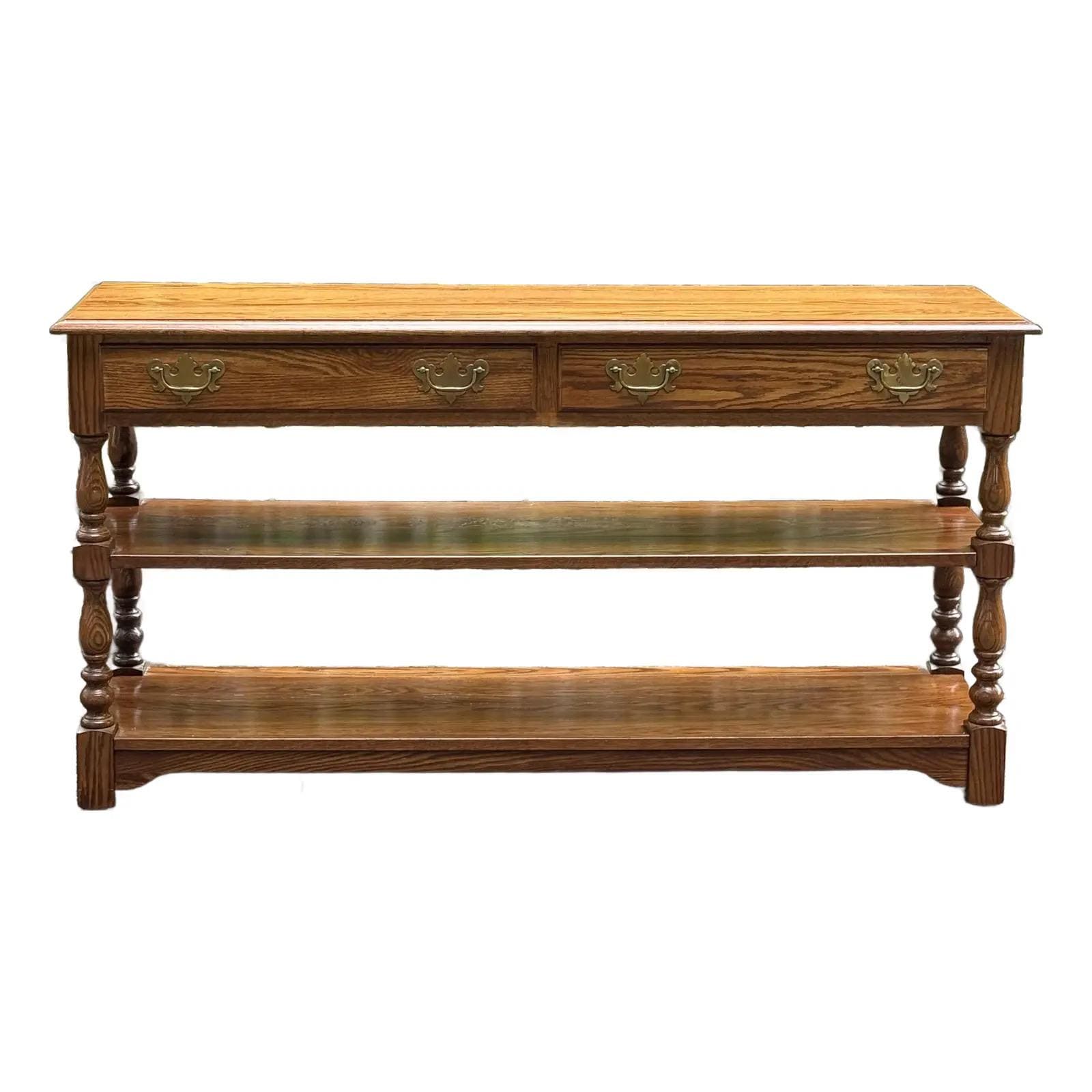 Vintage Pennsylvania House Turned Legs Oak Console Table - Etsy