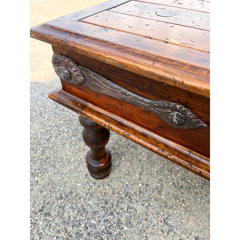 Rustic Reclaimed Wood Farmhouse Coffee Table image 4