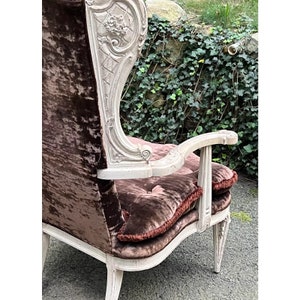 Carved Country French Wingback Chair image 8