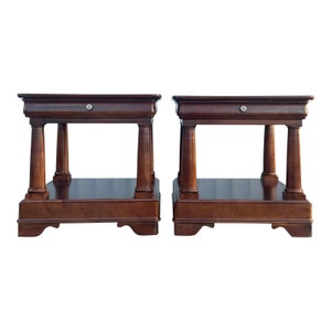 Drexel Heritage Louis Phillipe Style Cherry Side Tables a Pair image 1