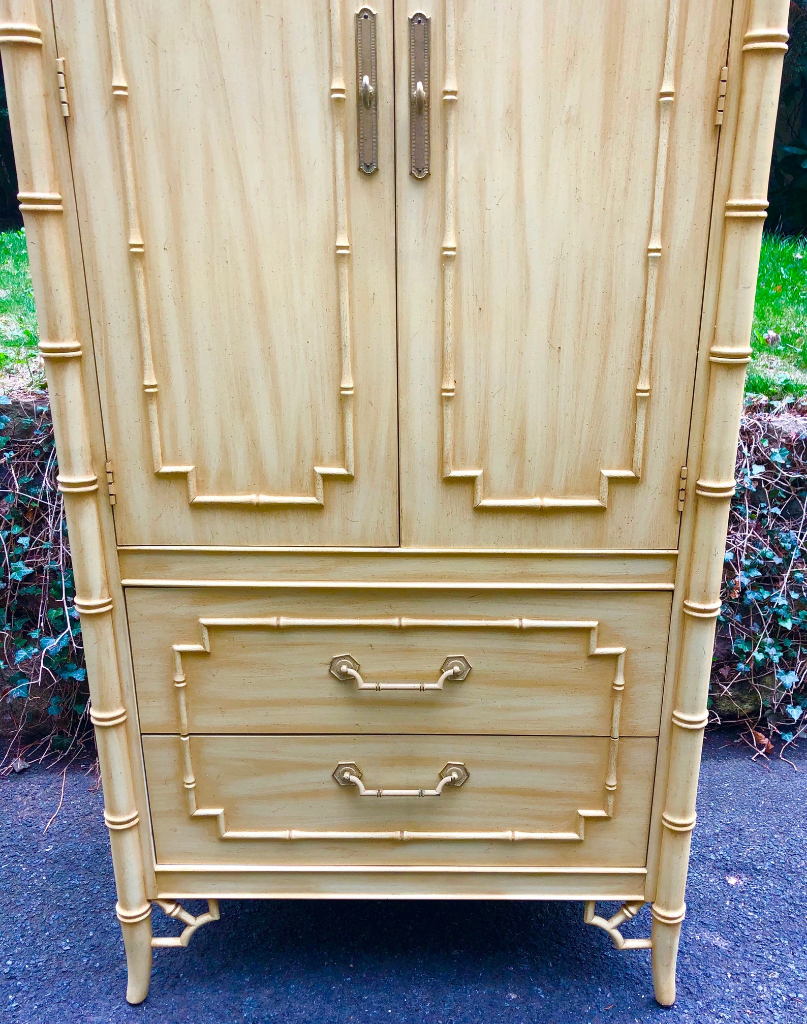 Thomasville Faux Bamboo Allegro Armoire Etsy