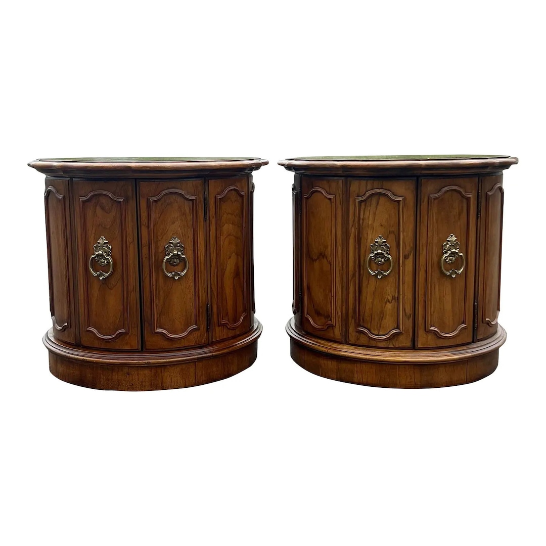 Thomasville Mystique Drum End Tables - a Pair - Etsy