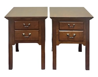 Pennsylvania House Chippendale 2 Drawer Nightstands - A Pair