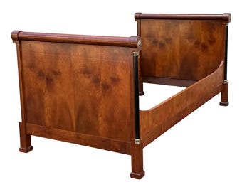 French Empire Flame Mahogany Twin Bed