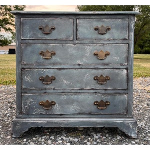 Rustic Chippendale Style 5 Drawer Bachelors Chest Nightstands a Pair image 4