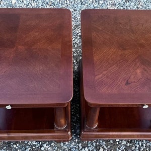 Drexel Heritage Louis Phillipe Style Cherry Side Tables a Pair image 8