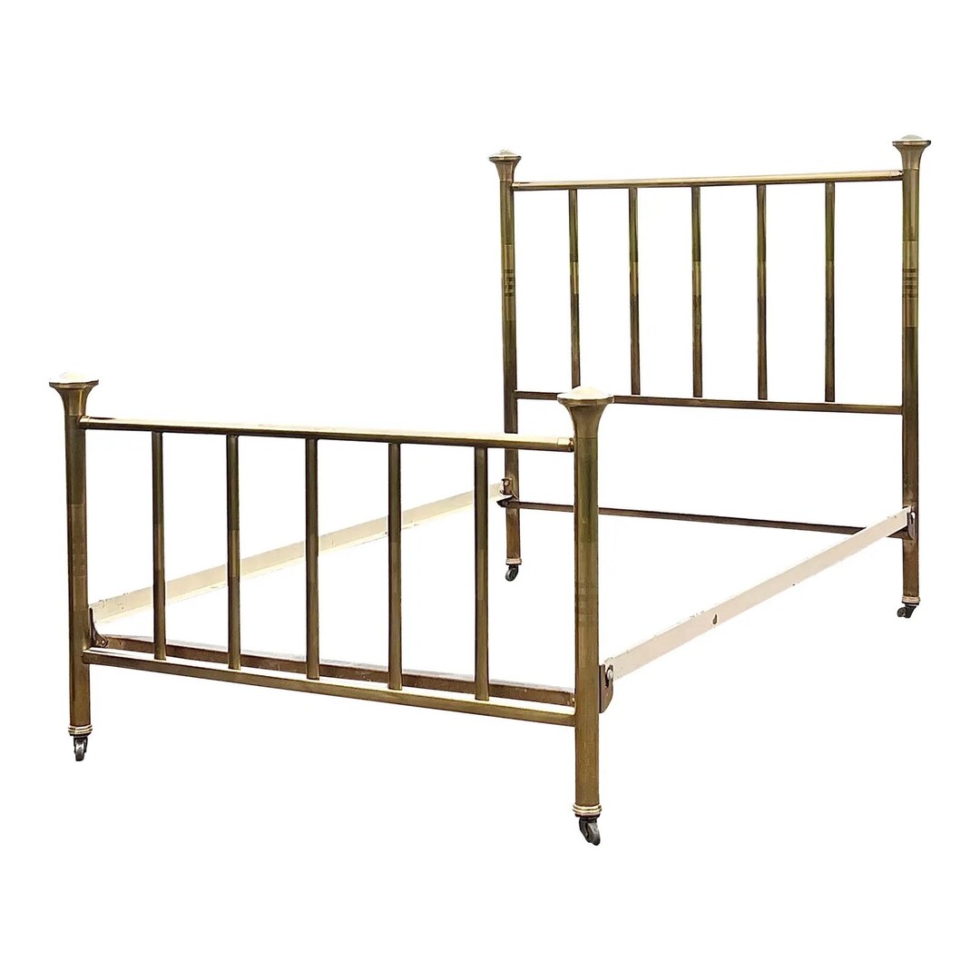 Antique Simmons Brass Bed Full Size Etsy