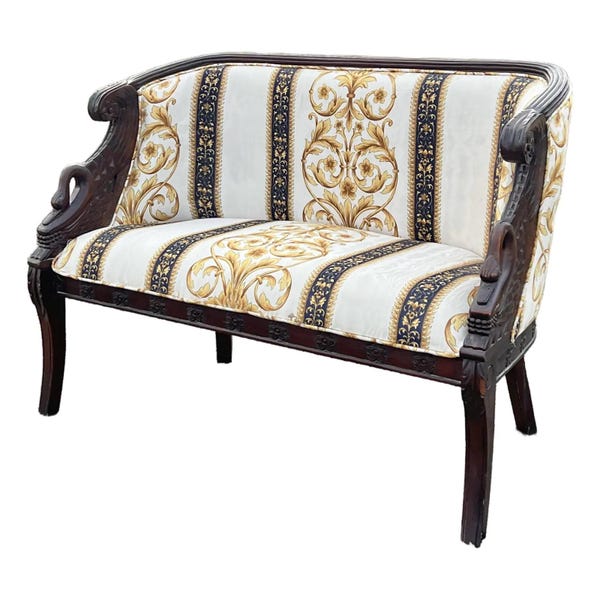 Laurel Canyon Carved Empire Swan Settee