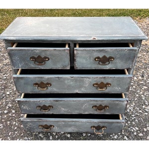 Rustic Chippendale Style 5 Drawer Bachelors Chest Nightstands a Pair image 5