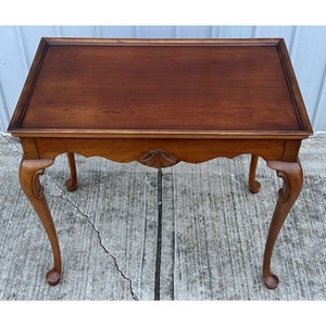 Vintage Queen Anne Style Cherry Tea Table image 6