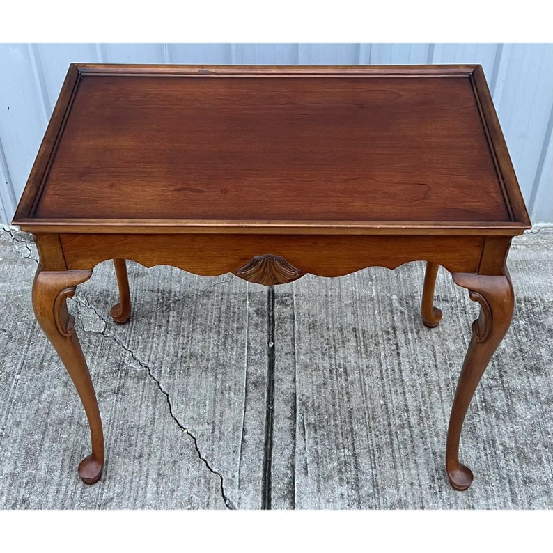 Vintage Queen Anne Style Cherry Tea Table image 6