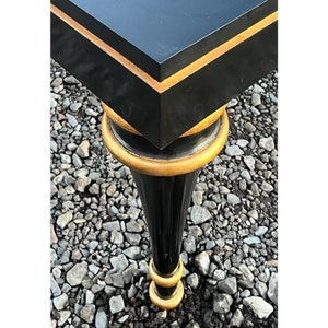 Hollywood Regency Black Lacquer and Gold Coffee Table image 7