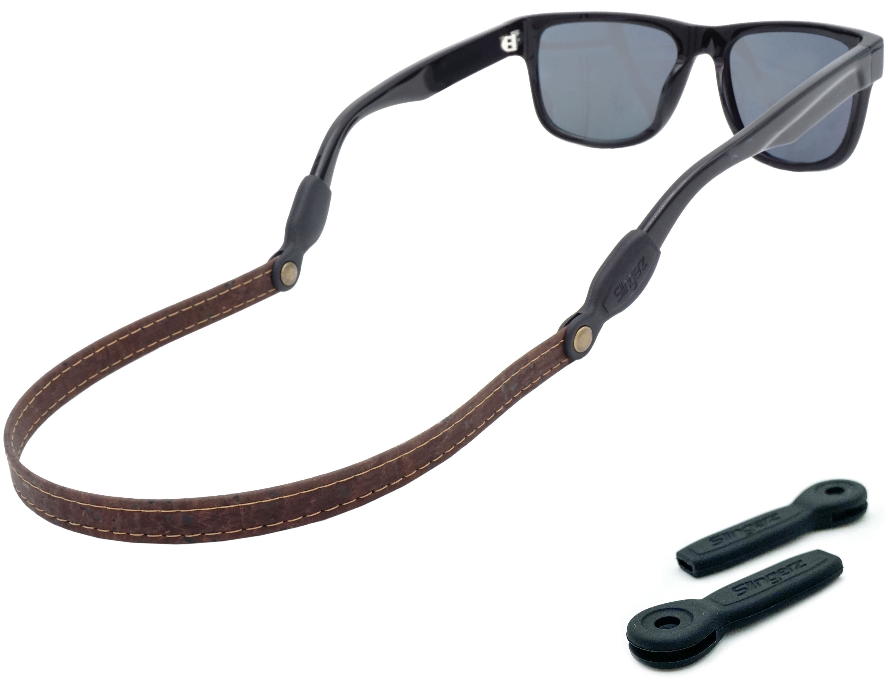 Premium Cork Leather Sunglass Strap Comfortable Stylish SLINGERZ Glasses  Straps & Eyeglass Chains Fits All Men Women Eyewear 
