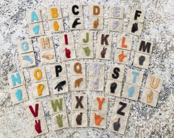 ASL and Letter Alphabet Felted Card Set