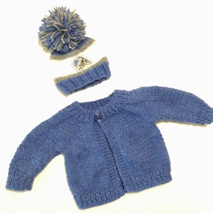 Detroit Lions Inspired Baby Sweater and Beanie Set