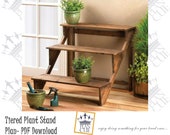 Tiered Plant Stand Plan, DIY Plan for flower stand, Craft Fair Display Stand Plans, Cupcake stand, 3 tier plant stand