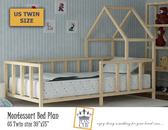 Montessori Toddler Bed Plan Kids House Bed Wooden House Bed Plan Teepee Bed Twin Bed Frame Floor Bed Frame