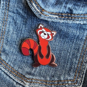 Fire Ferret Enamel Pin | Hybrid Animals Red Panda | Leo Lotus Art