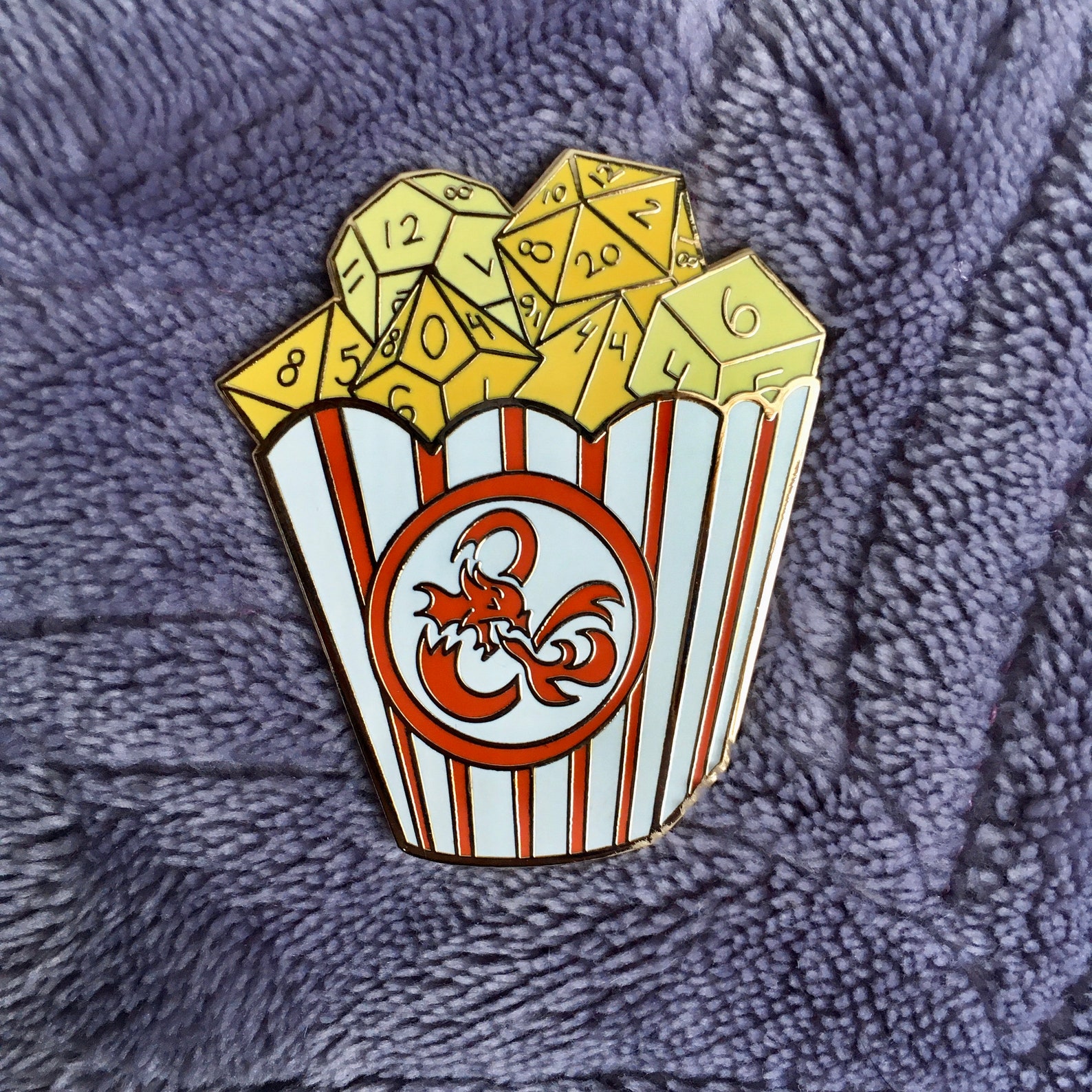 DnD Popcorn Enamel Pin Etsy