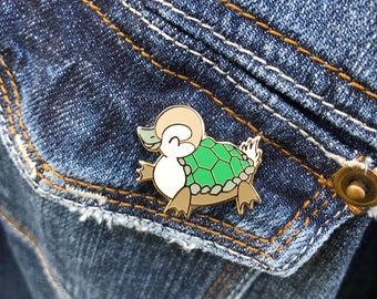 Turtle Duck Enamel Pin | Cute Hybrid Animal Lapel | Turtleduck | Leo Lotus Art