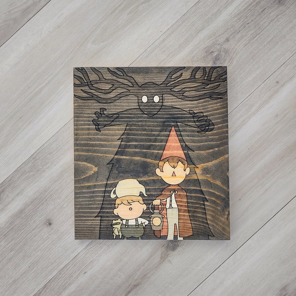 Over the Garden Wall Wood Burned and Stained Wall Art Wirt and Greg, Birthday Friend Brother Sister Son Daughter Gift