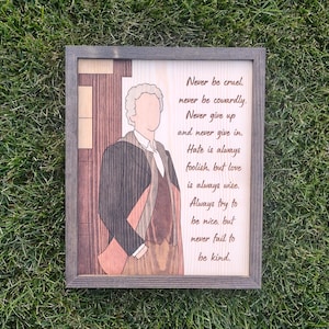 Customizable Doctor Who Wood Wall Art: Twelfth Doctor Peter Capaldi Inspirational Quote Be Kind