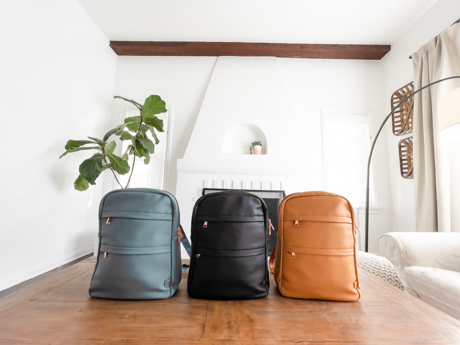 emery faux leather backpack