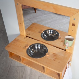 Miroir Montessori avec lavabo et rail de support, 2 en 1 image 5