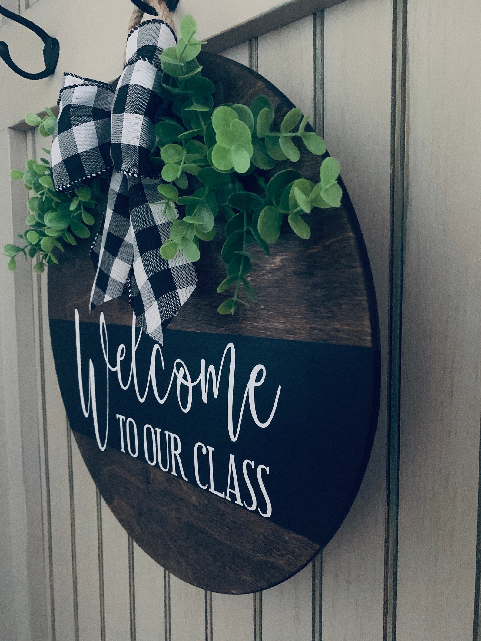 Custom Round Sign Welcome Round Sign Front Door Sign | Etsy