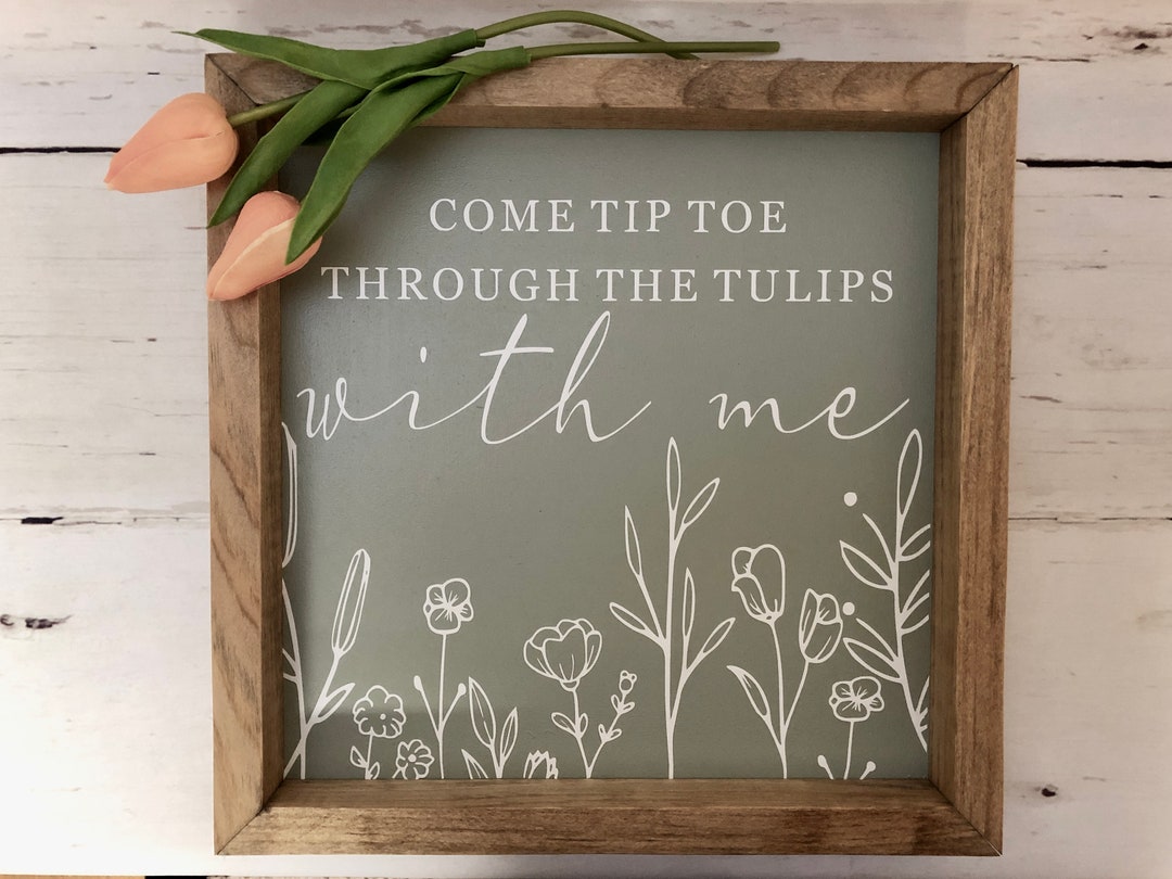 Spring Sign Farmhouse Spring Sign Tulips Sign Spring Decor Spring ...
