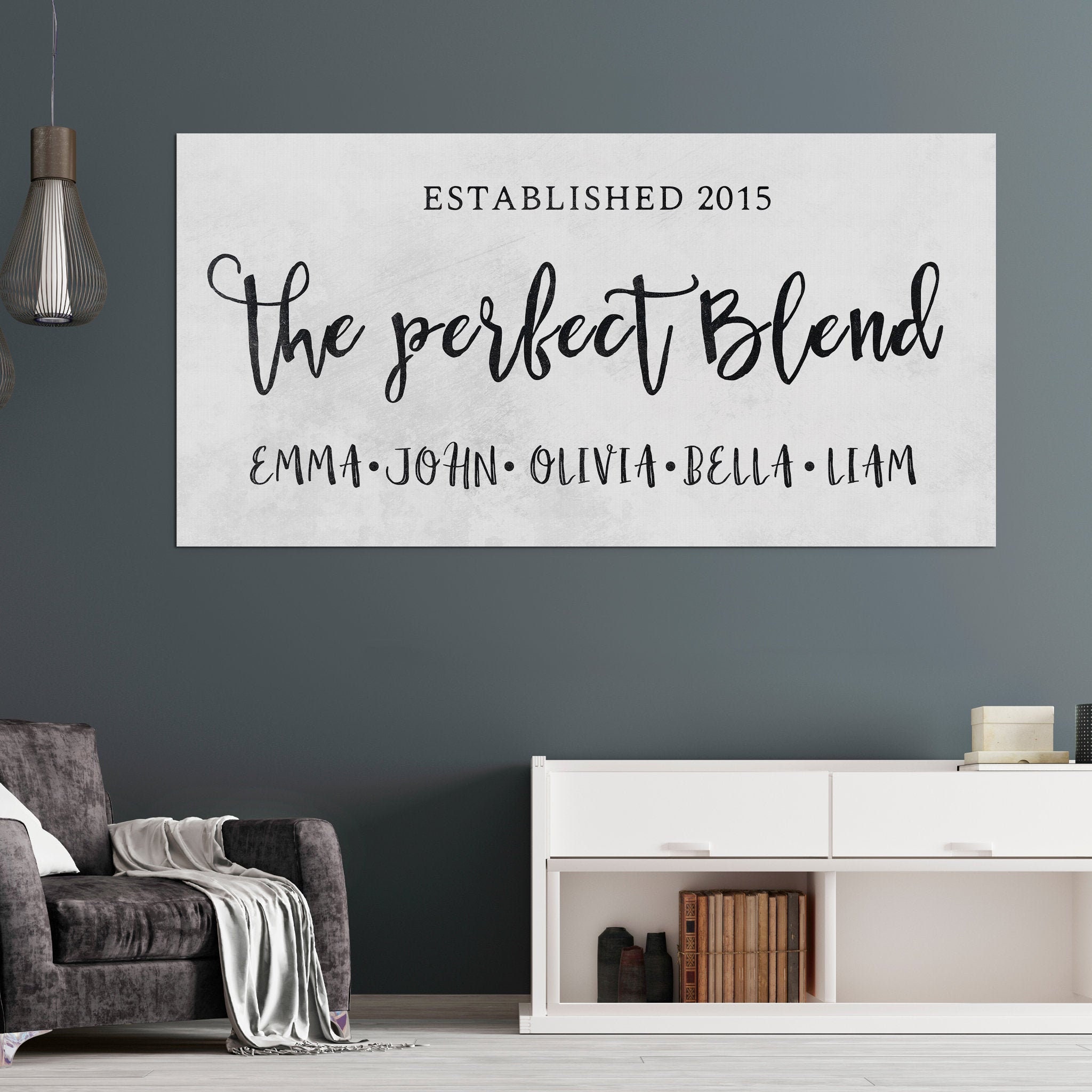 Blend Family - Custom Canvas Quote Sign Toile Murale Personnalisée Familiale Cadeau de Famille Pour 