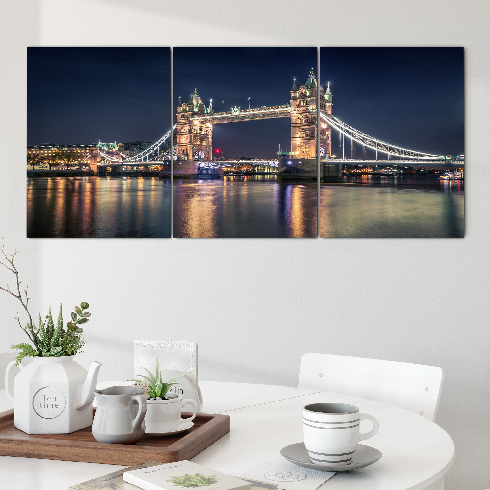 Nuit Au Tower Bridge Canvas Wall Art - City Canvas London Art