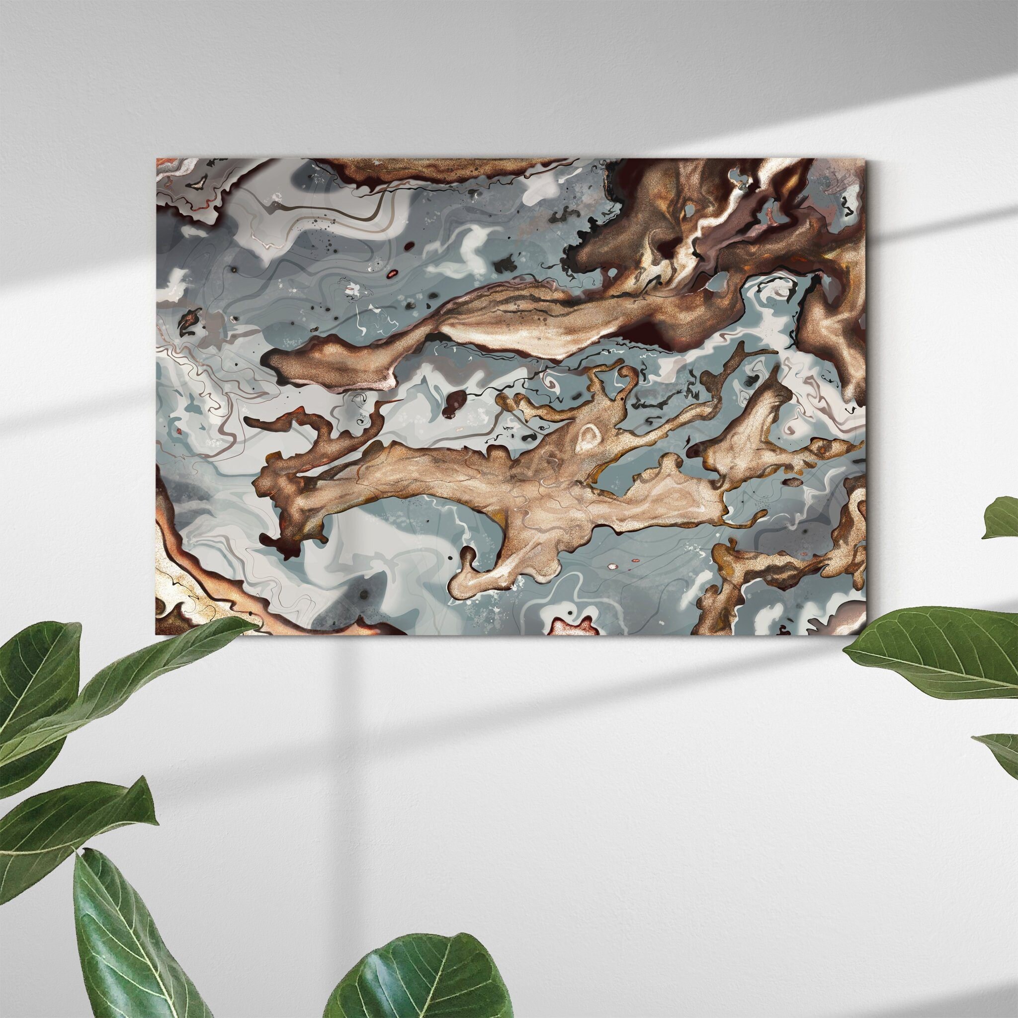 Gris et Bronze - Impression de Peinture Abstraite, Art Moderne, Mural Abstrait, Abstraite Art Modern