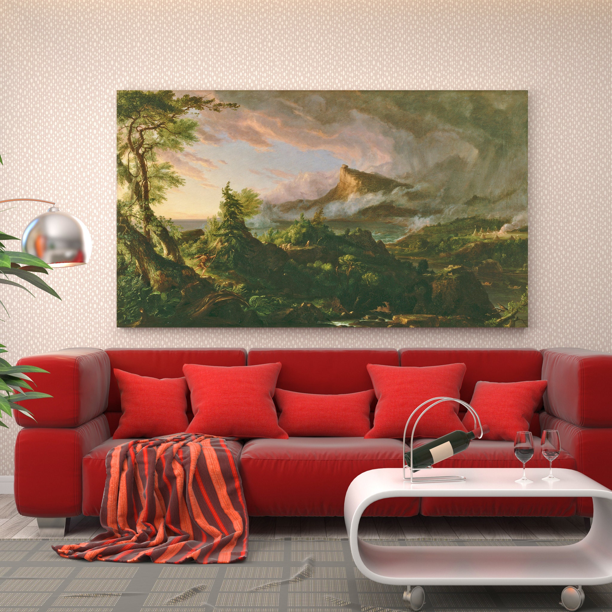 Thomas Cole Le Cours de L'empire Canvas Wall Art - Thomas Cole Imprimé Encadré Art Classique