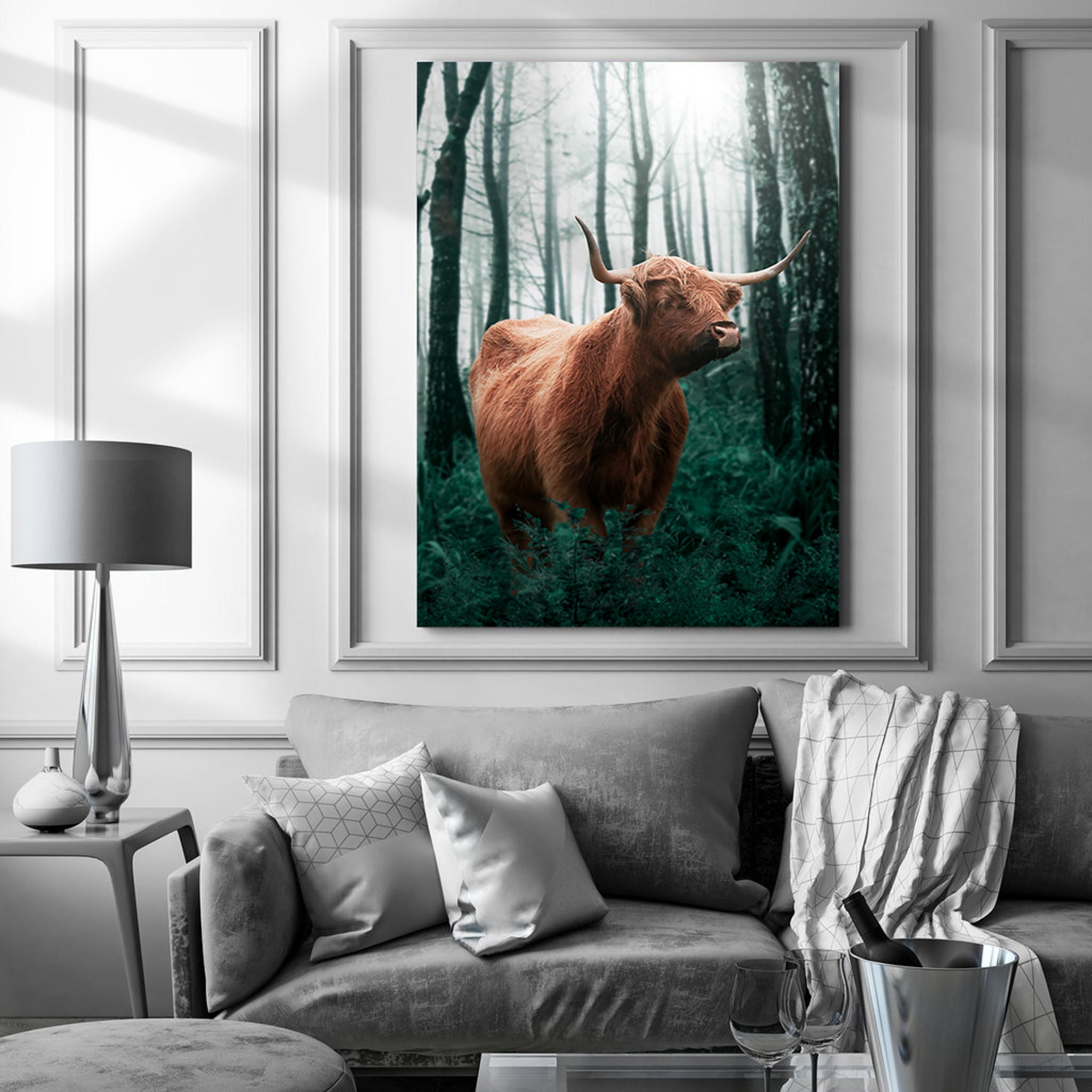 Forest Cow - Cow Wall Art Animal Art