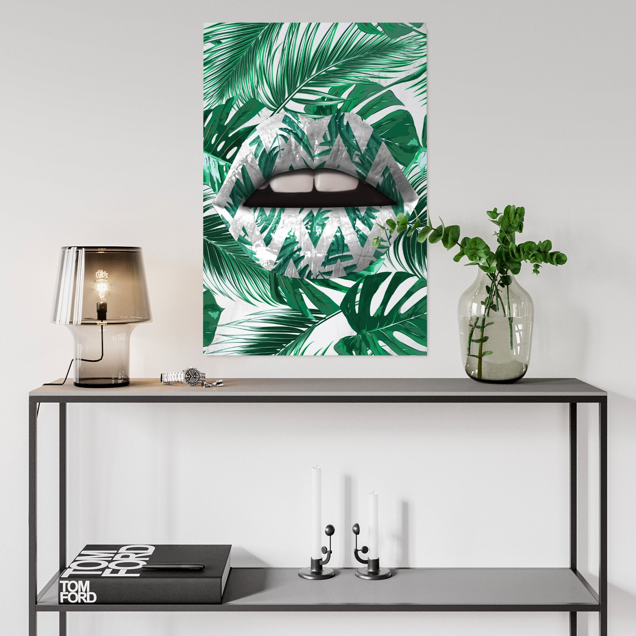 Tropical Lips - Arts Muraux Lips et Toile de Lips. Cadeau Pour Elle, Décor à La Maison/Salle Séjour.