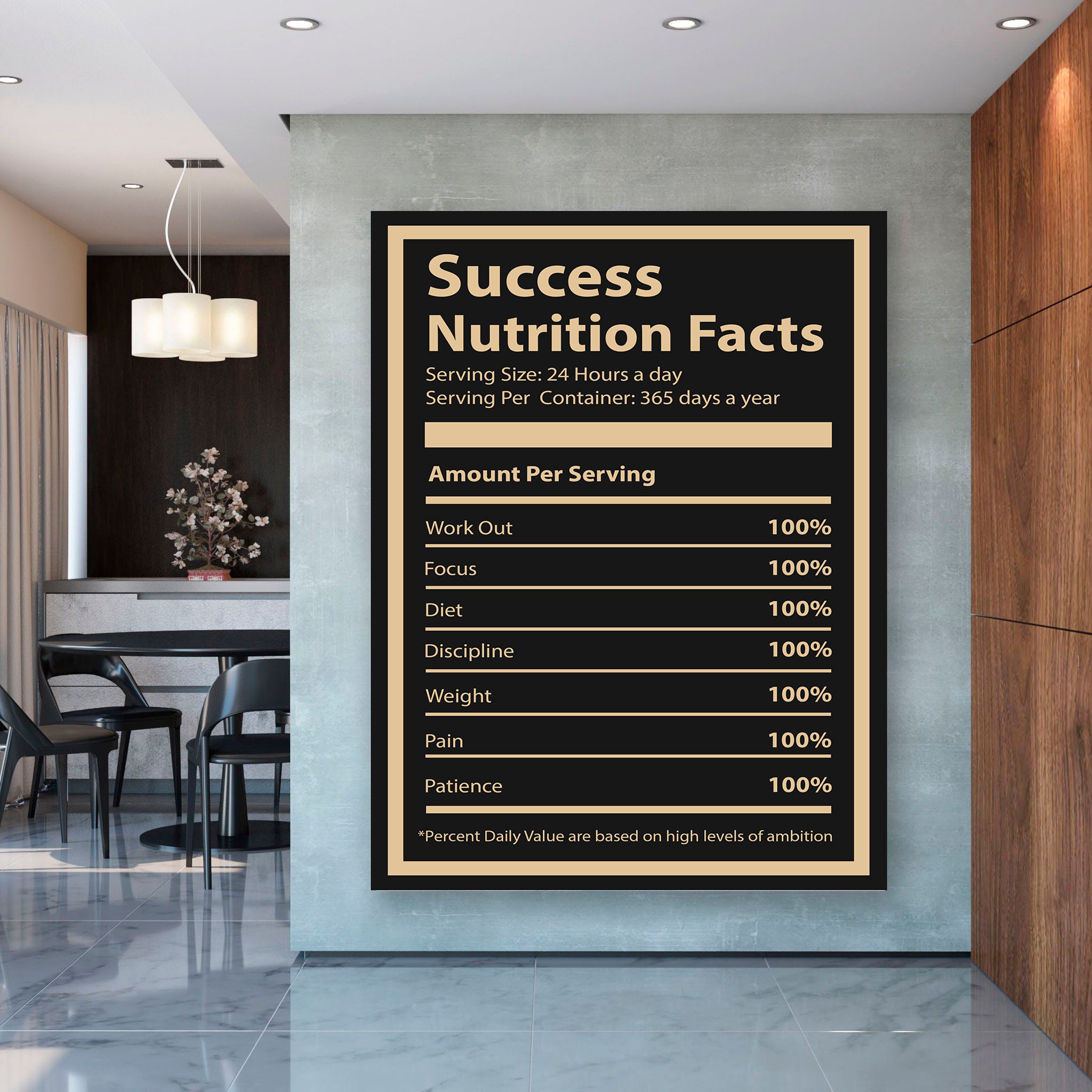 Nutrition Gym For Success - Décor Sportif, Fitness Art & Decor Gym Art/ Toile Sport Parfaite Pour Le