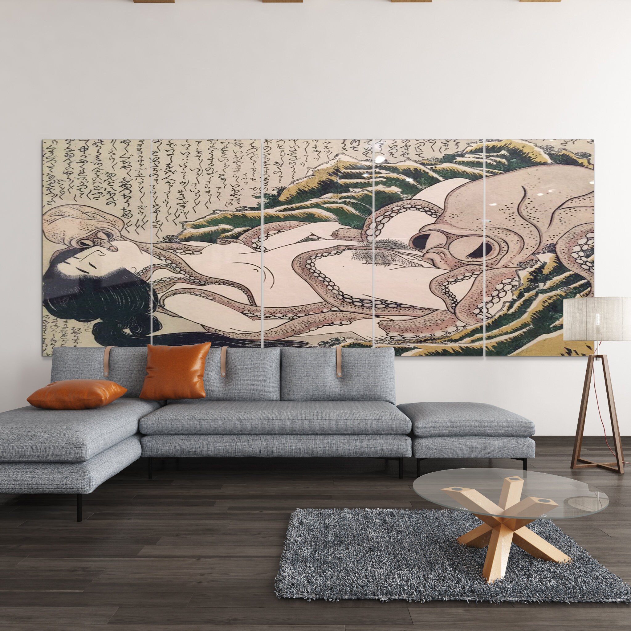 Katsushika Hokusai Le Rêve de La Femme Pêcheur Toile Art Mural - Art Classique