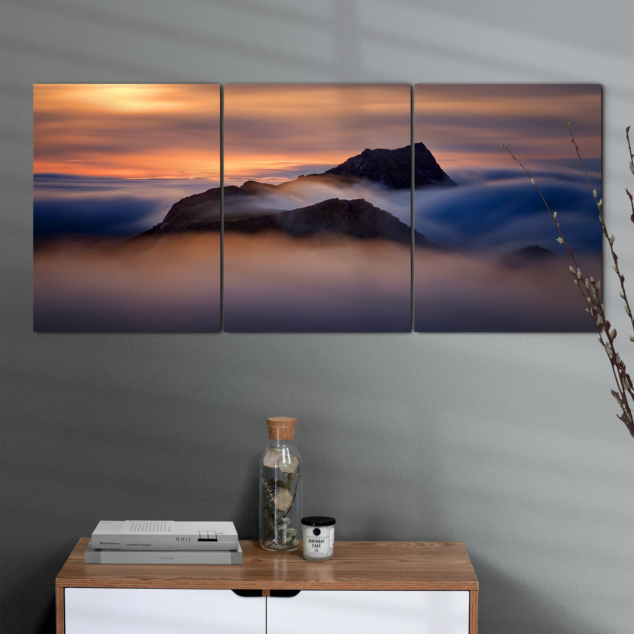 storskiva Canvas Art Mural - de Falaise Montagne