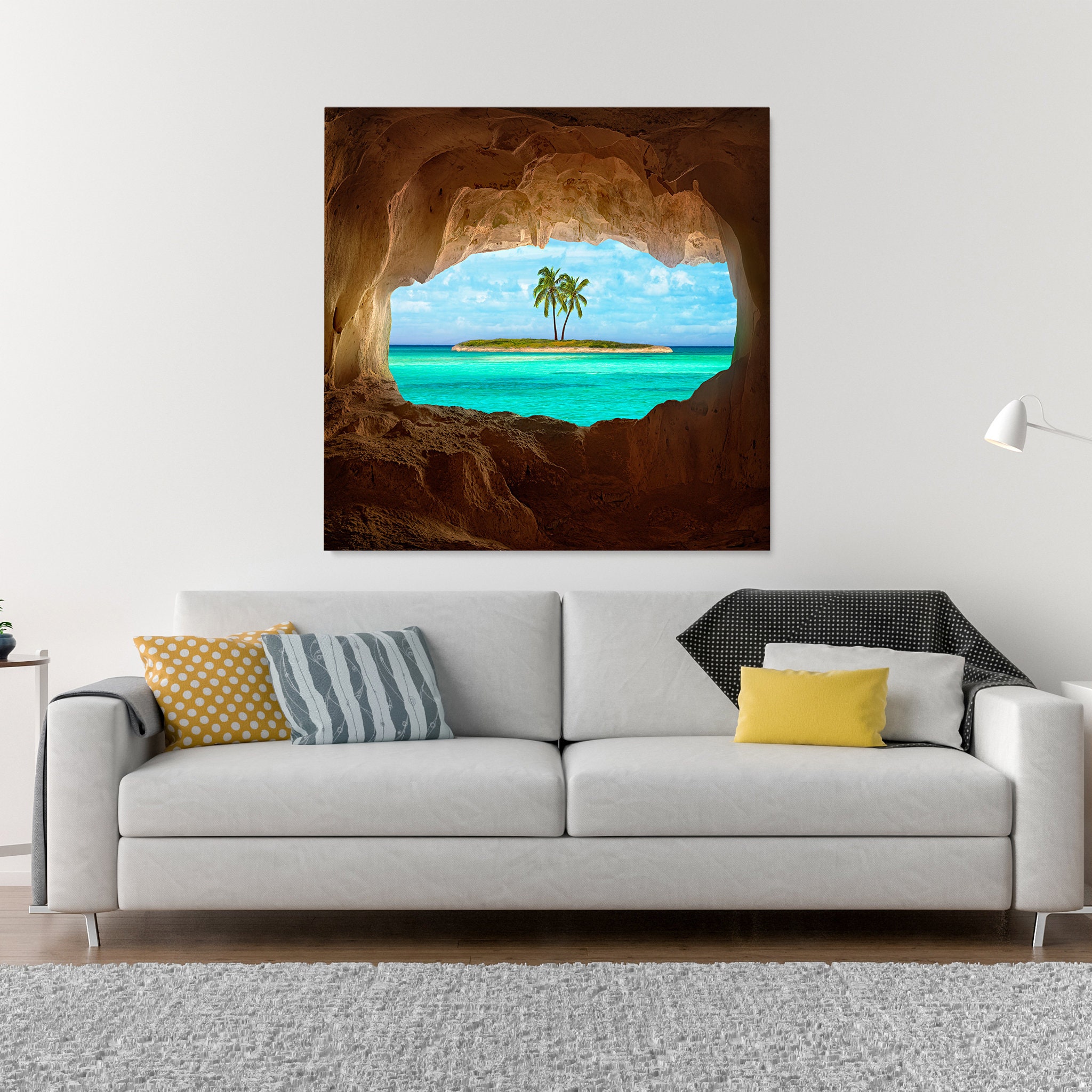 Paradise Canvas Art Mural - de Plage d'arbre