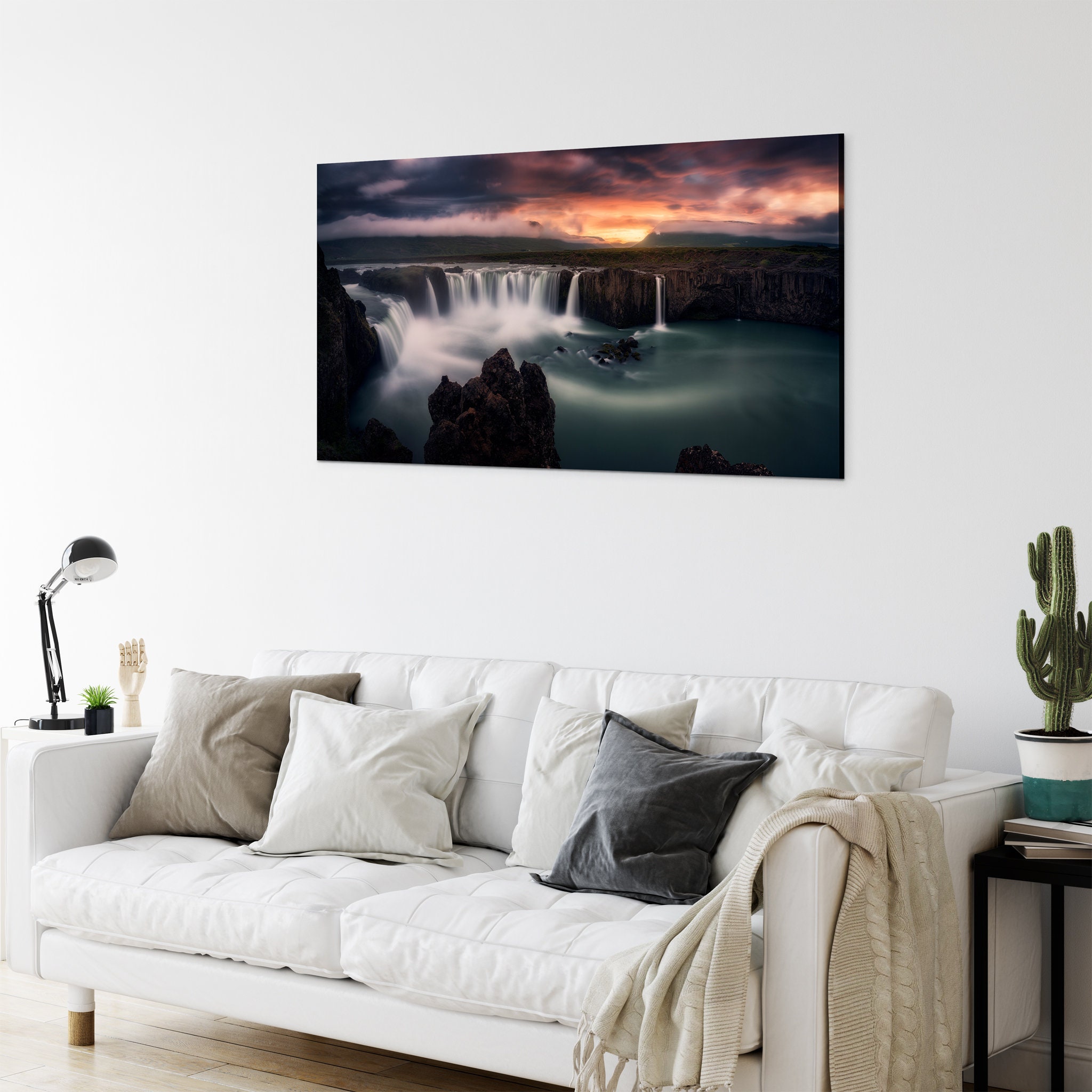 Art Mural sur Toile de Feu et d'eau - Photographie Cascades Art Abstrait Toile