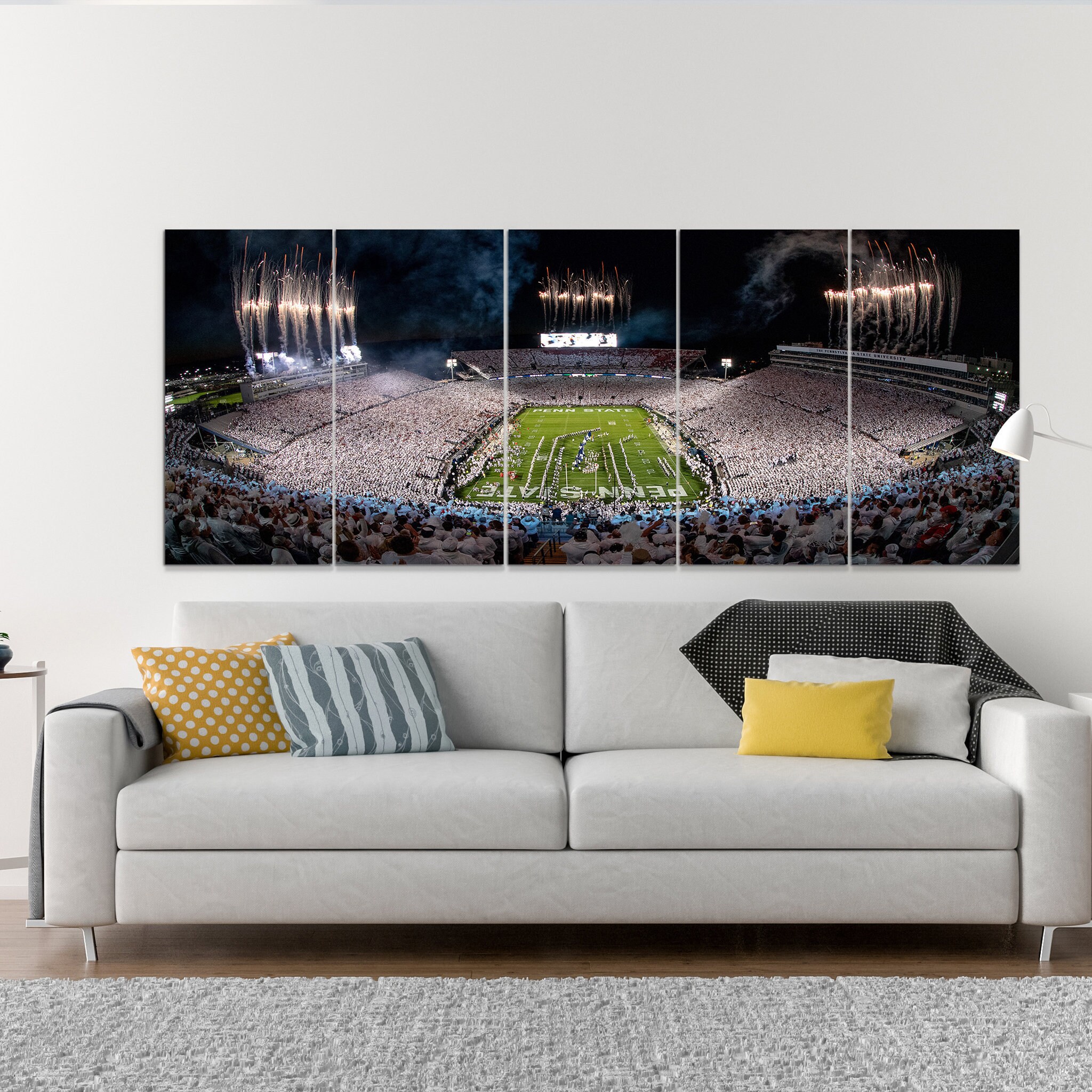 Penn State Night Game Wall Art Canvas - Nittany Lions Beaver Stadium Cadeau Pour Les Amateurs de Foo
