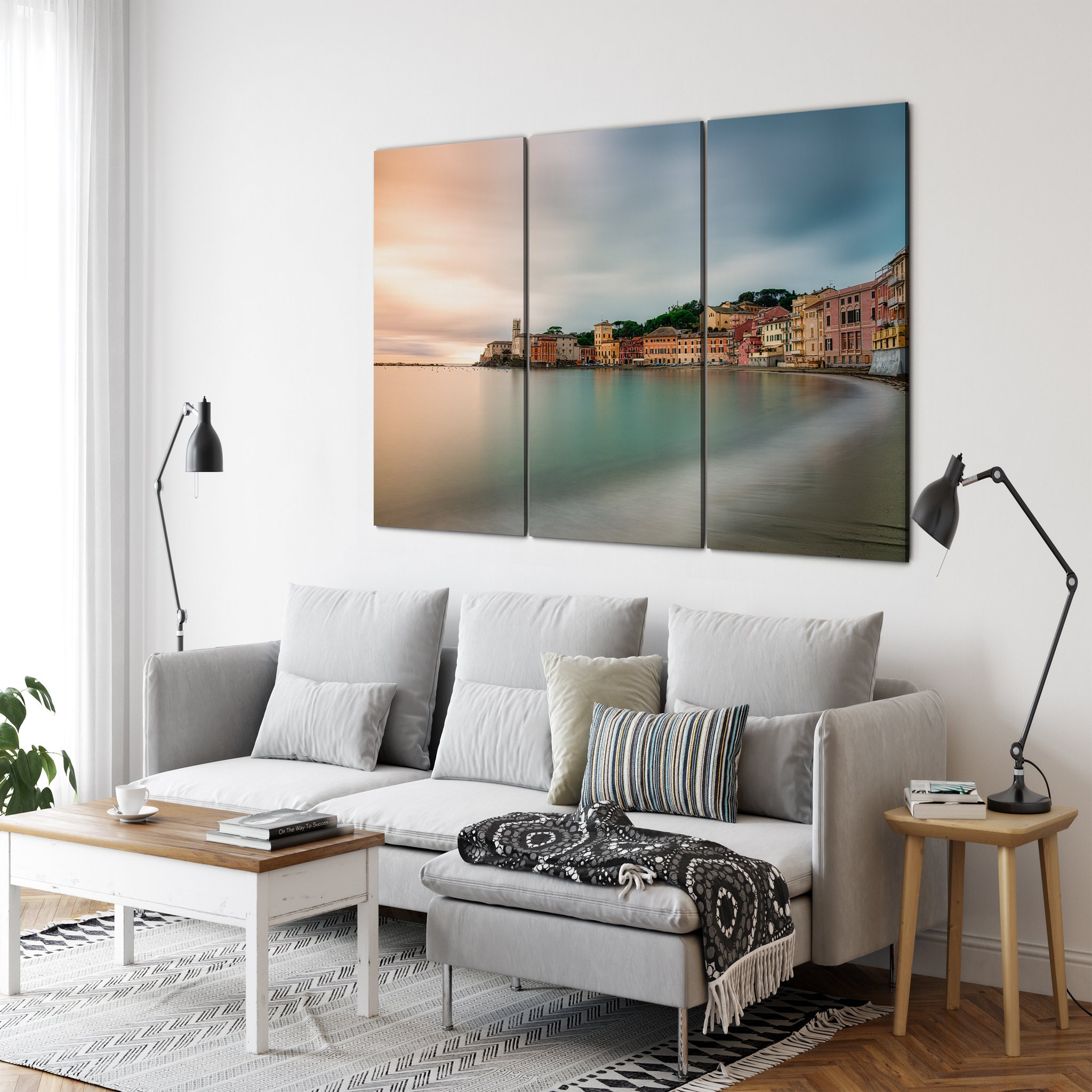 The Silence Bay Canvas Wall Art - Beach Mural Coloré