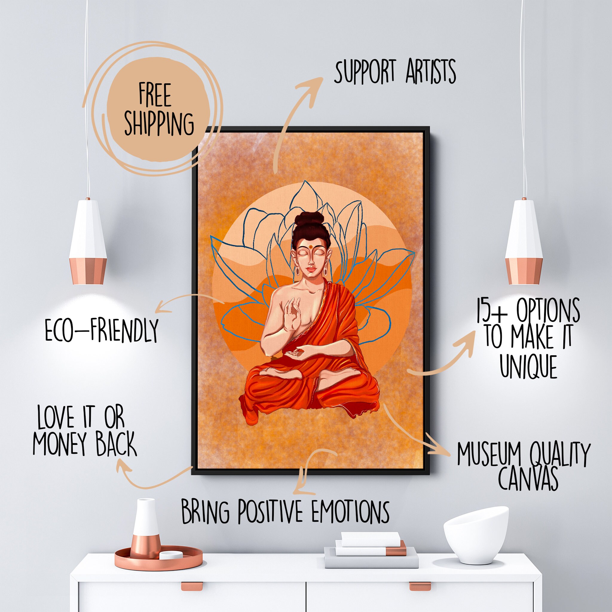 Bouddha Du Lotus - Art Mural de Bouddha Art Japonais